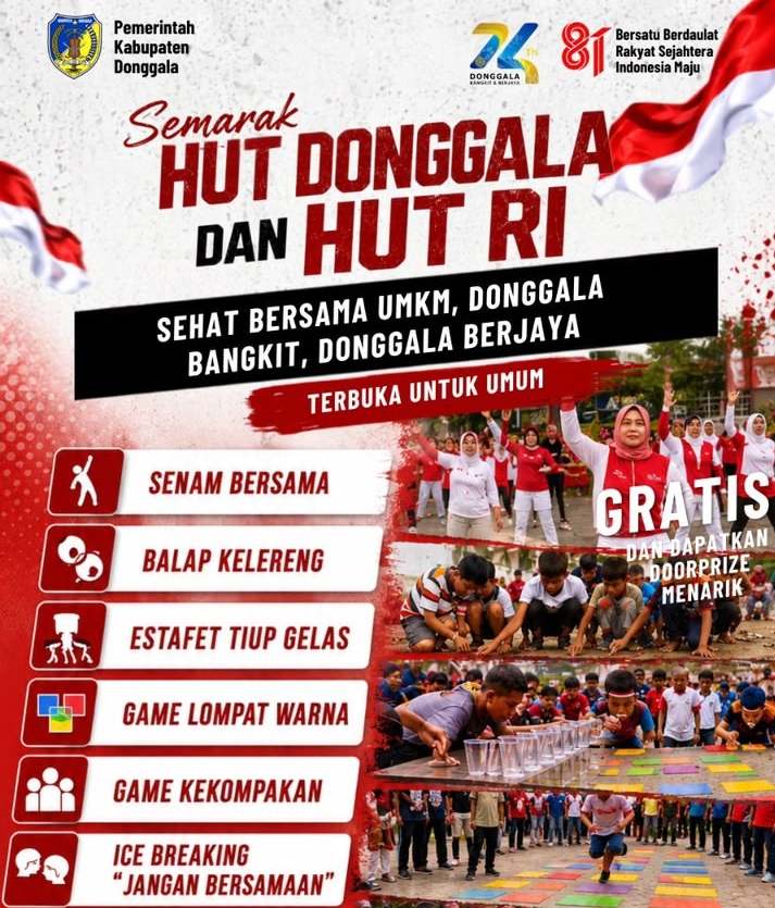 Catat Tanggalnya! Pemkab Donggala Gelar Senam dan Beragam Lomba, Ada Doorprize